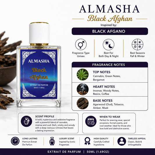 Black Afghan - Unisex Extrait de Parfum | Inspired by Black Afgano | 50ml