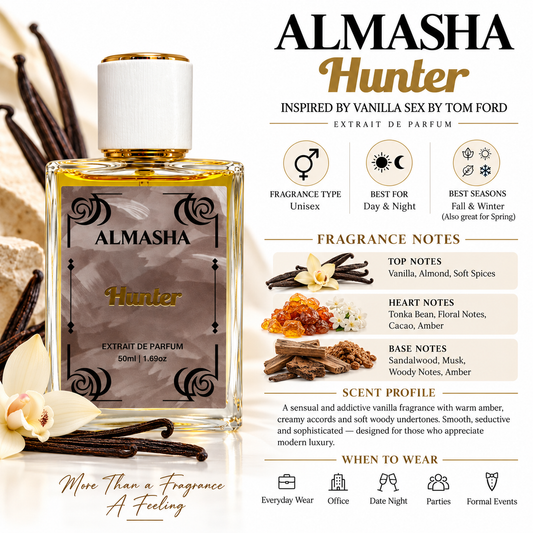 ALMASHA Hunter – Inspired by Vanilla Sex by Tom Ford | Extrait de Parfum 50ml