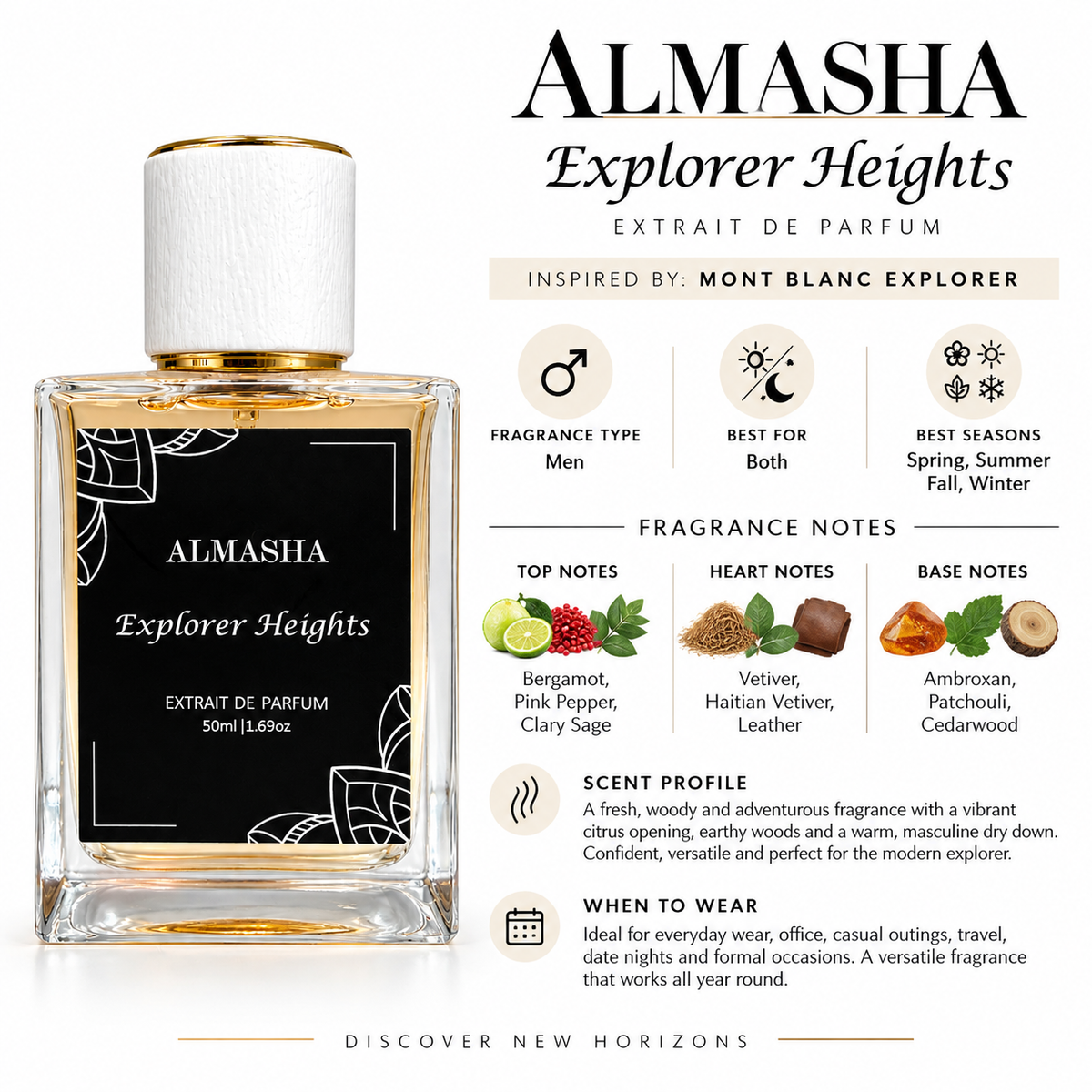 Explorer Heights Inspired by Mont Blanc Explorer – 50ml Extrait de Parfum