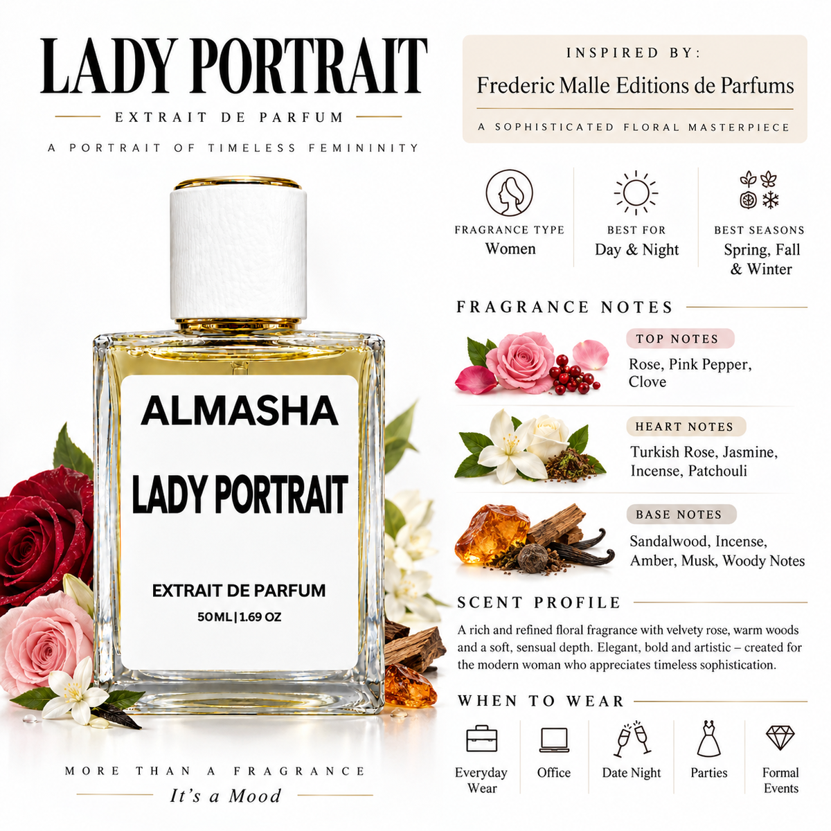 Lady Portrait Inspired by Frederic Malle Editions de Parfums – Extrait de Parfum 50ml
