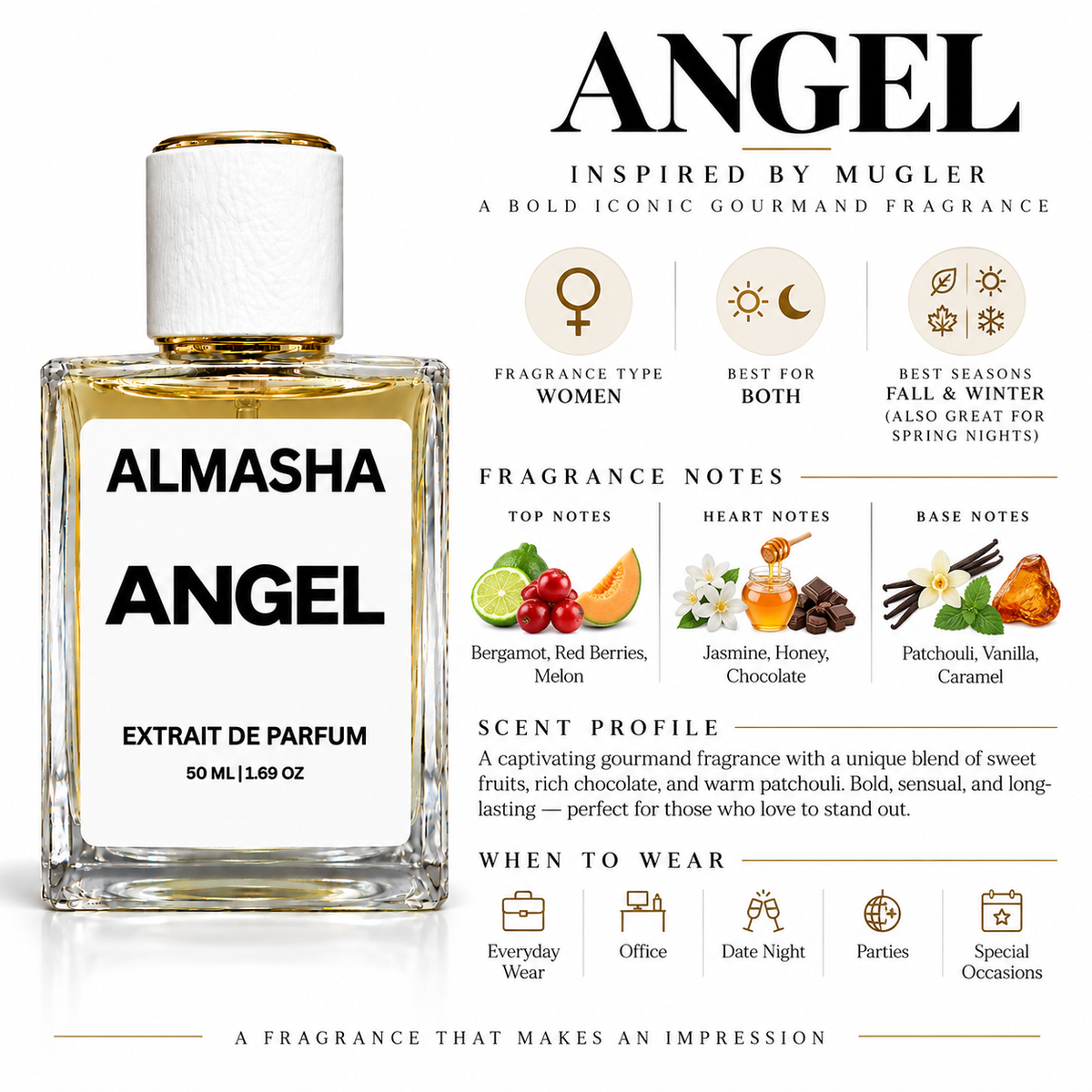Angel Inspired by Mugler 50ml | Women's Gourmand Extrait de Parfum