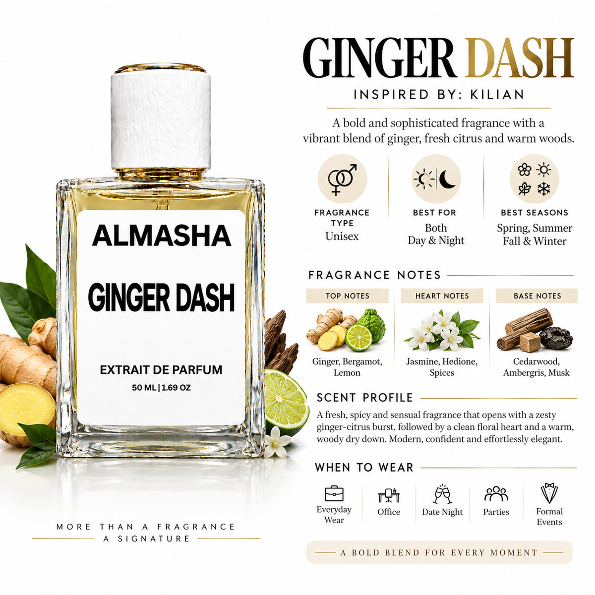 Ginger Dash Inspired by Blue Moon Ginger Dash by Kilian – 50ml