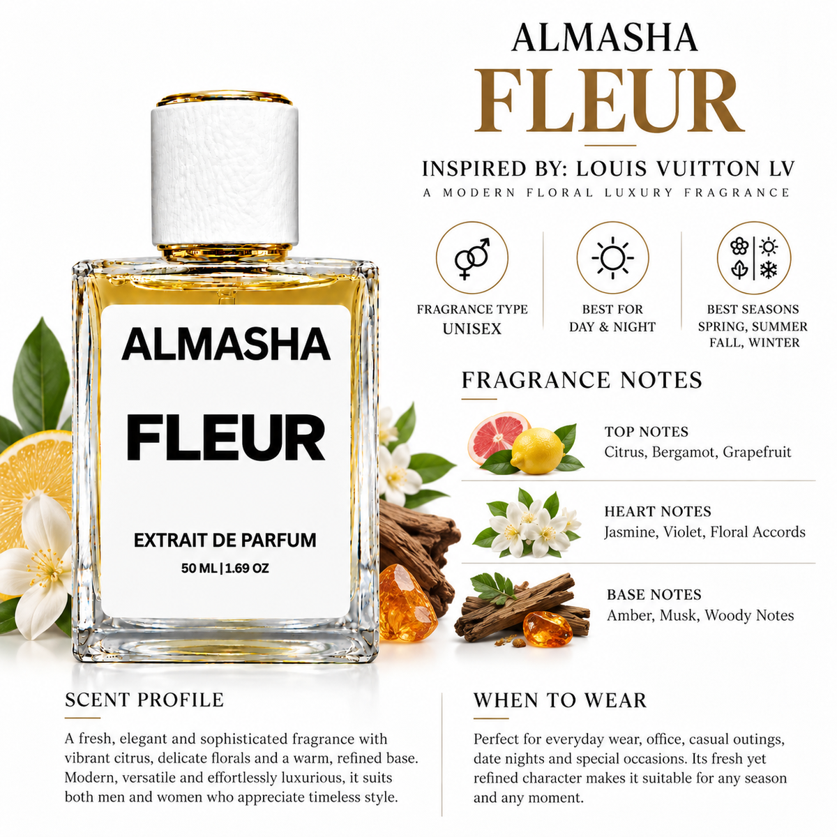 Fleur Inspired by Louis Vuitton LV – 50ml | Extrait de Parfum