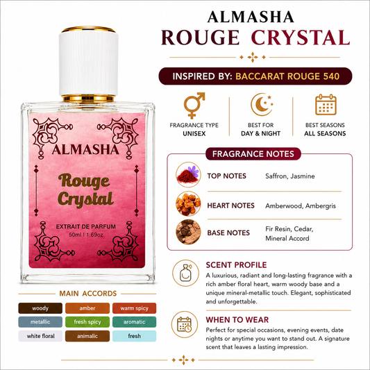 Almasha Rouge Crystal | Inspired by Baccarat Rouge 540