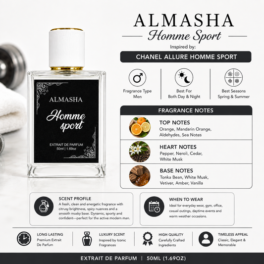 Homme Sport – Men’s Extrait de Parfum | Inspired by Allure Homme Sport | 50ml