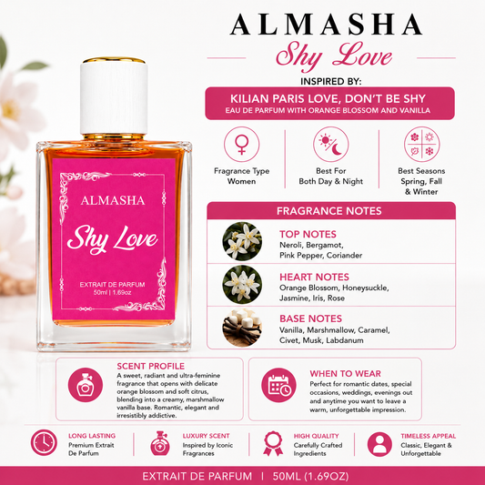 Shy Love - Women’s Extrait de Parfum | Inspired by Love, Don’t Be Shy | 50ml