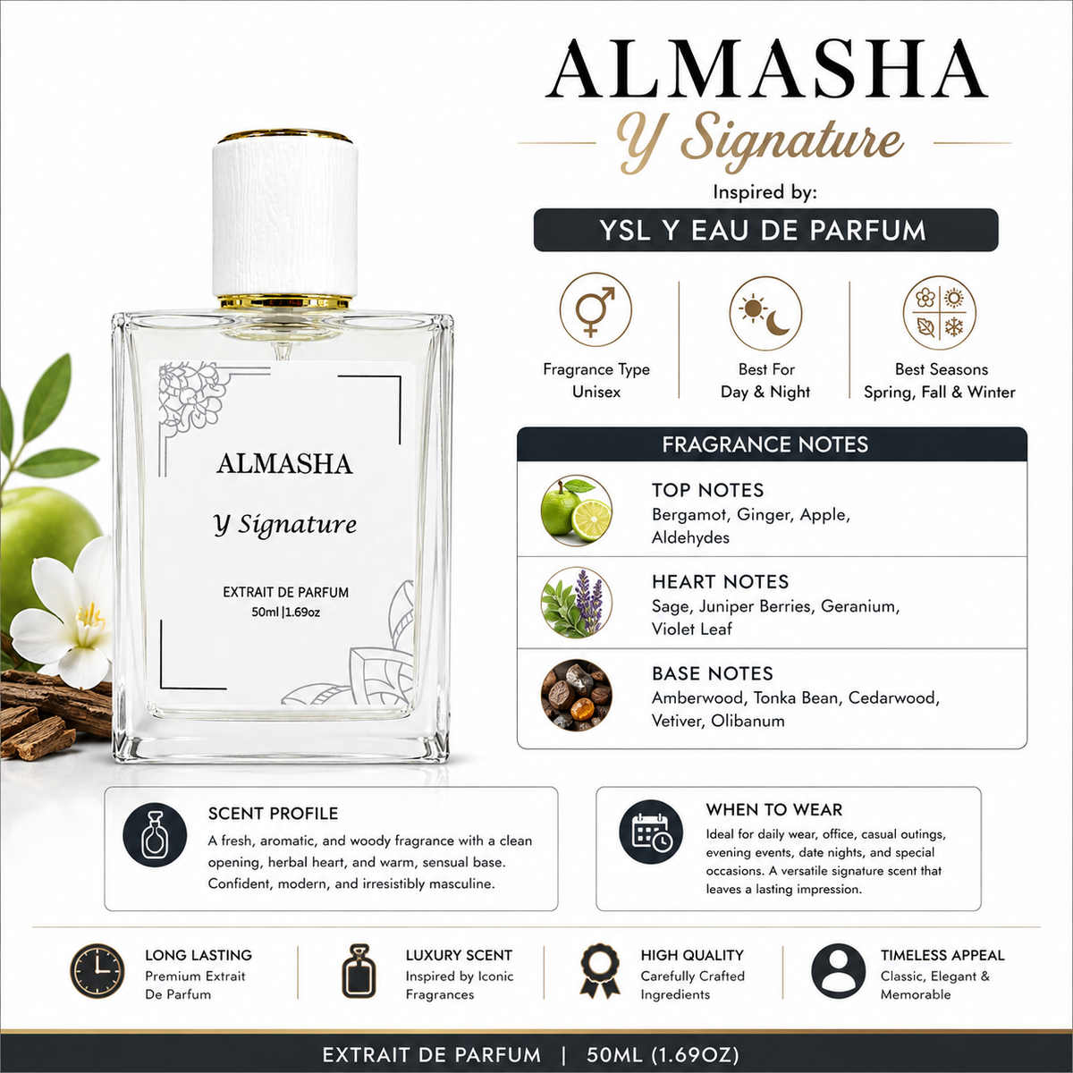 Y Signature - Men’s Extrait de Parfum | Inspired by YSL Y Eau de Parfum | 50ml