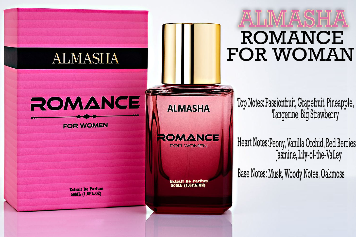 Almasha Romance for Women – New Arrival | Long-Lasting Extrait De Parfum 50ml