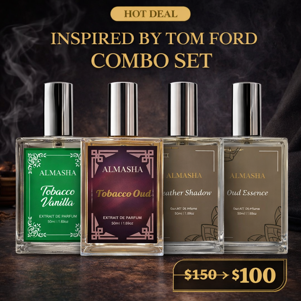 Tom Ford Inspired Oud & Tobacco Perfume Combo Set β Oud Essence, Leather Shadow & Tobacco Vanilla Luxury Collection | Premium Attar for Men
