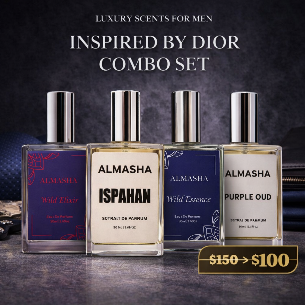 Dior Inspired Perfume Combo for Men – Purple Oud, Isphan & Wild Essence Luxury Fragrance Set | Premium Designer Attar Collection