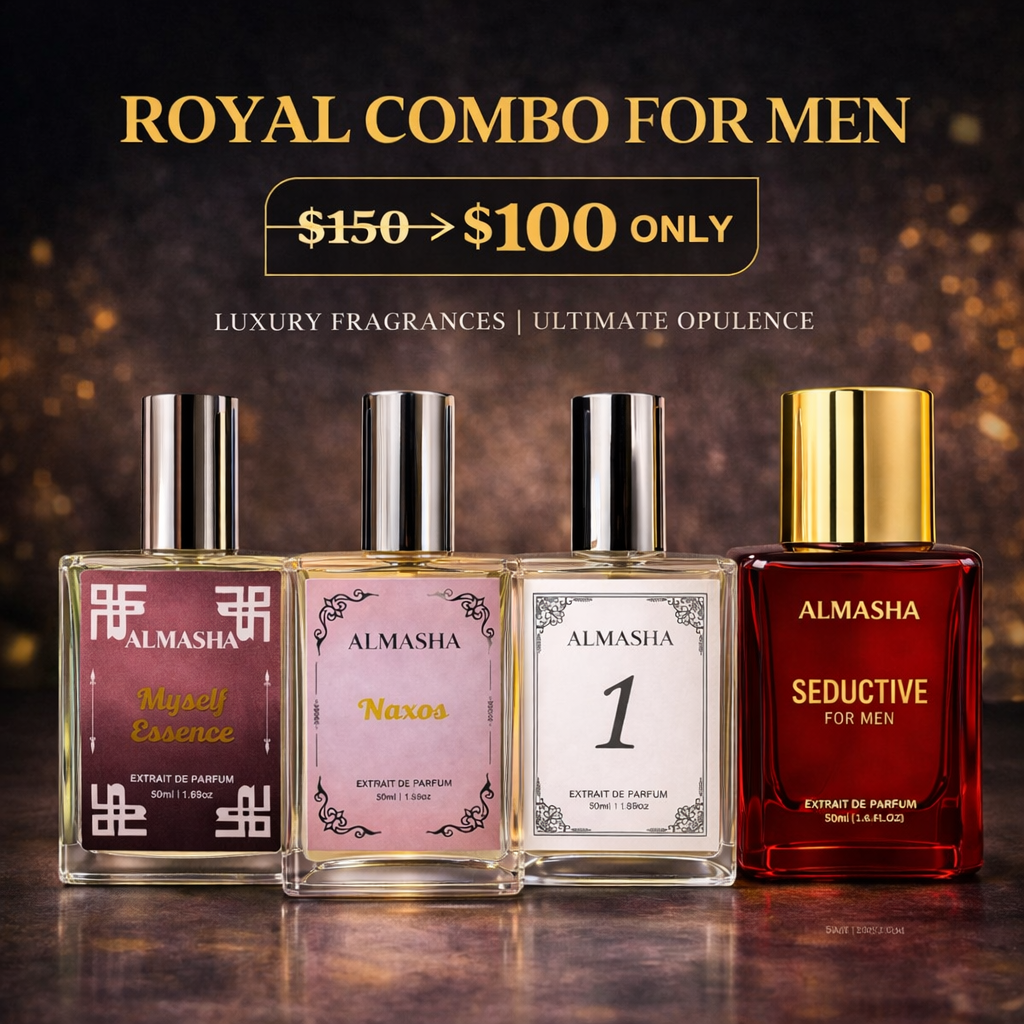 Royal Perfume Combo for Men β Seductive, One, Naxos & Myself Essence Premium Luxury Attar Set | Long-Lasting Fragrance Collection