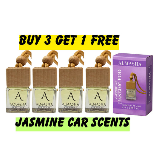 Buy 3 Get 1 FREE  | Premium Car Air Freshener – Jasmine Car | Long-Lasting Fragrance for Cars