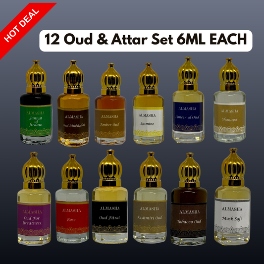 Pack of 12 Premium Oud & Attar – Limited Time Offer