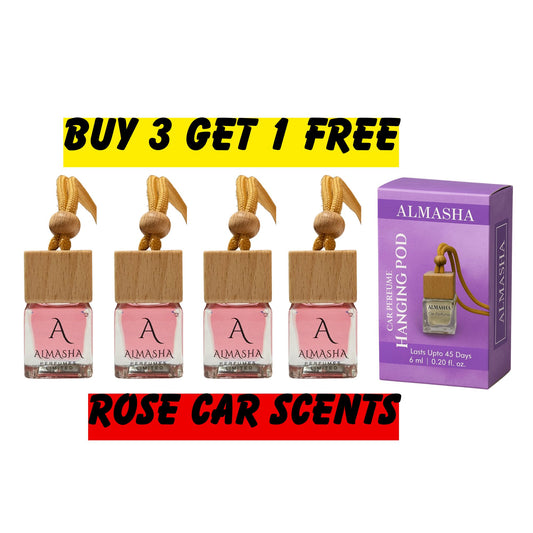 Buy 3 Get 1 FREE | Premium Car Air Freshener Combo – Rose Car | Long-Lasting Fragrance for Cars