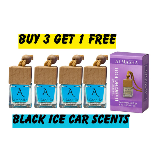 Buy 3 Get 1 FREE  | Premium Car Air Freshener – Black Ice Car | Long-Lasting Fragrance for Cars