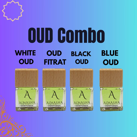 Combo pack of 4 Arabic Oud Fragrances in Car Scents
