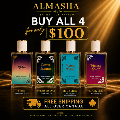 Buy All 4 Perfumes for $100 — Free Shipping Across Canada