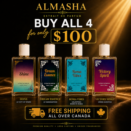 Buy All 4 Perfumes for $100 — Free Shipping Across Canada