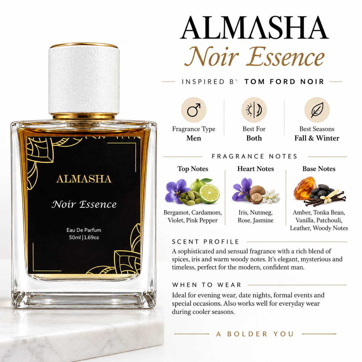 Noir Essence Inspired by Tom Ford Noir – Eau de Parfum 50ml