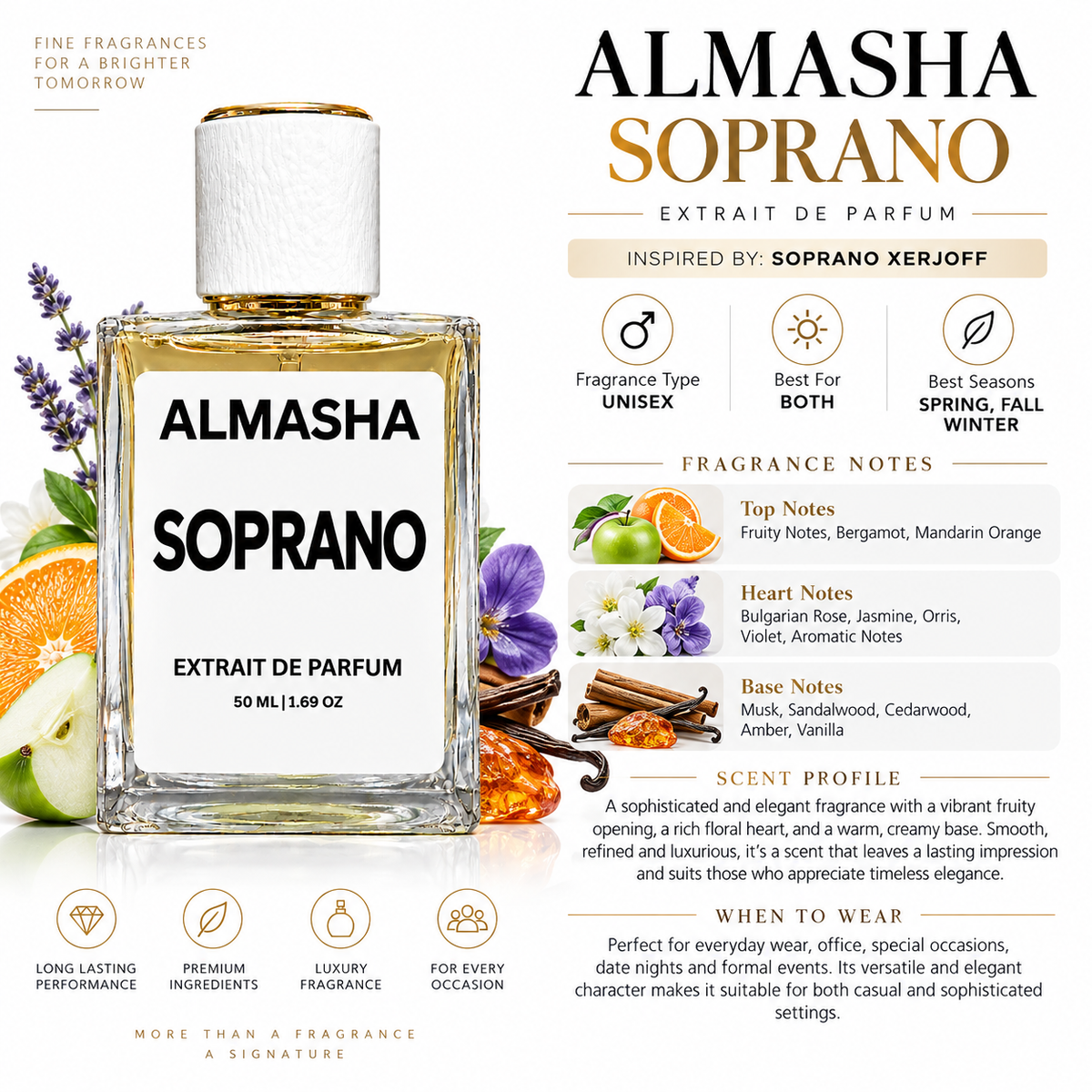 Soprano Inspired by Soprano Xerjoff – 50ml | Extrait de Parfum