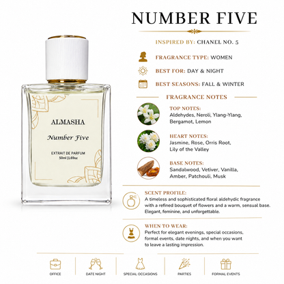 Almasha Number Five – Inspired by Chanel No. 5 | 50ml Extrait de Parfum