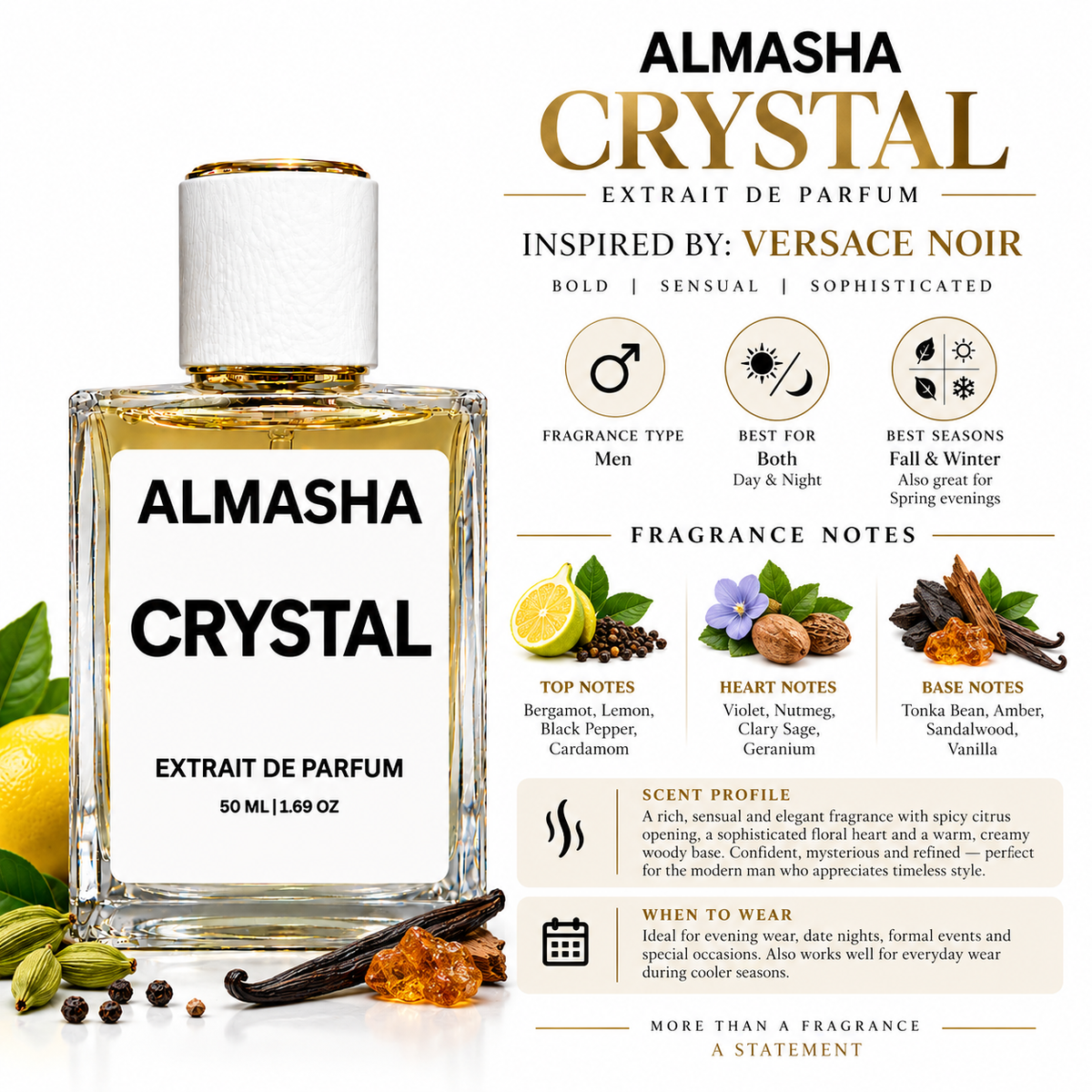 Crystal Inspired by Versace Noir 50ml