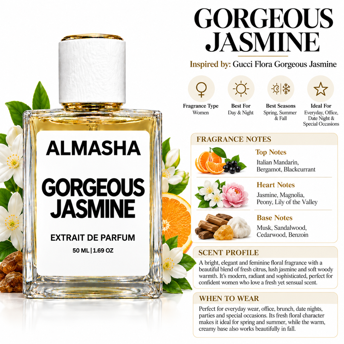 Gorgeous Jasmine Inspired by Gucci Flora Gorgeous Jasmine – 50ml
