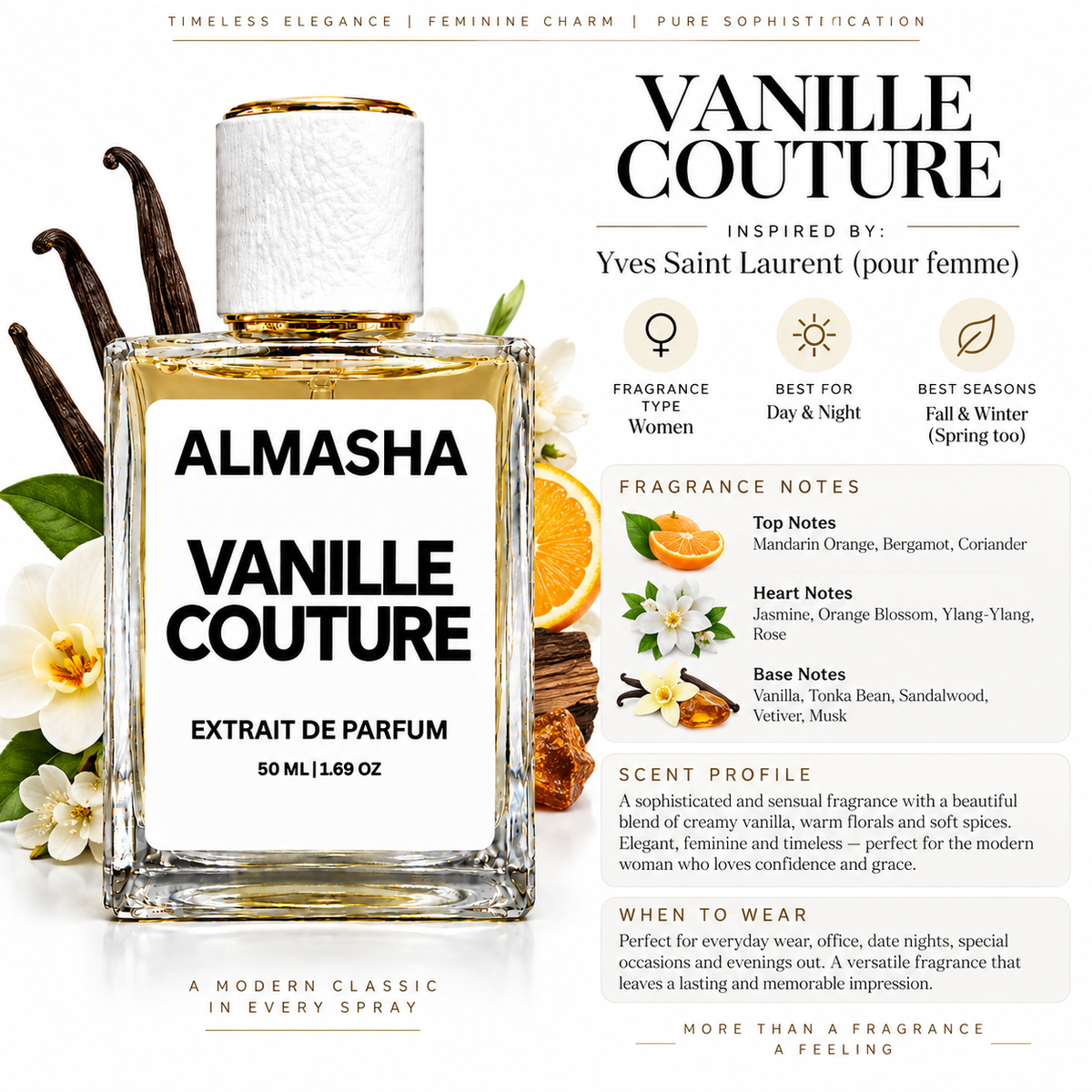 Vanille Couture – Inspired by Yves Saint Laurent Pour Femme – 50ml