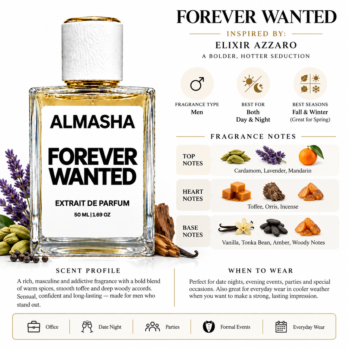 Forever Wanted Inspired by Elixir Azzaro – 50ml Extrait de Parfum