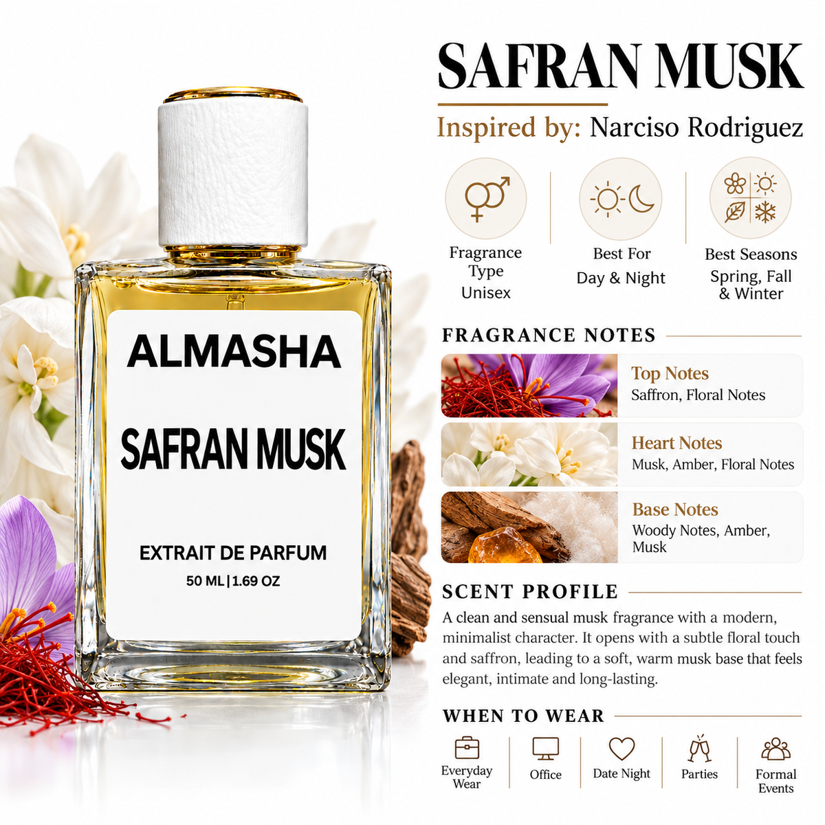 Safran Musk Inspired by Narciso Rodriguez 50ml