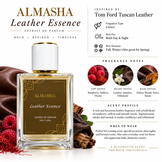 Leather Essence Extrait de Parfum – Tuscan Leather Inspired Fragrance, 50ml