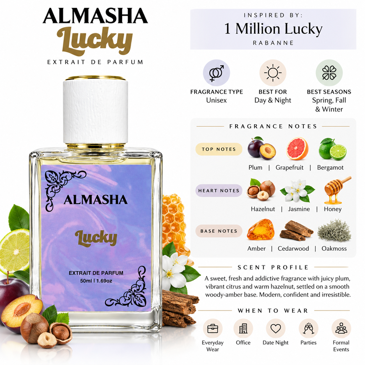 Lucky Extrait de Parfum 50ml – Inspired by 1 Million Lucky