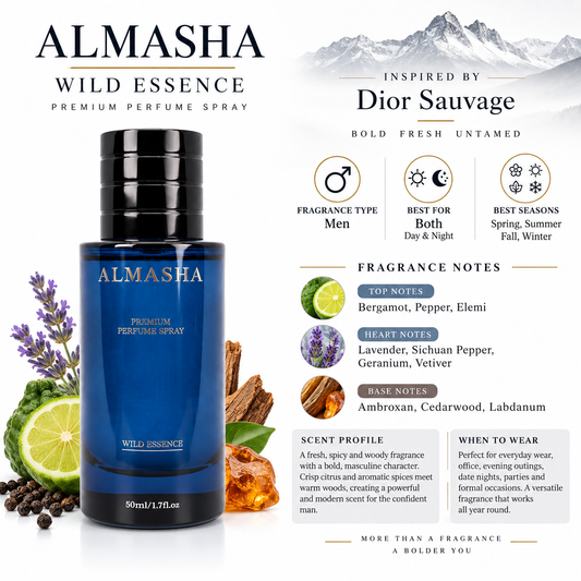 Wild Essence Perfume Inspired by Dior Sauvage – 50ml