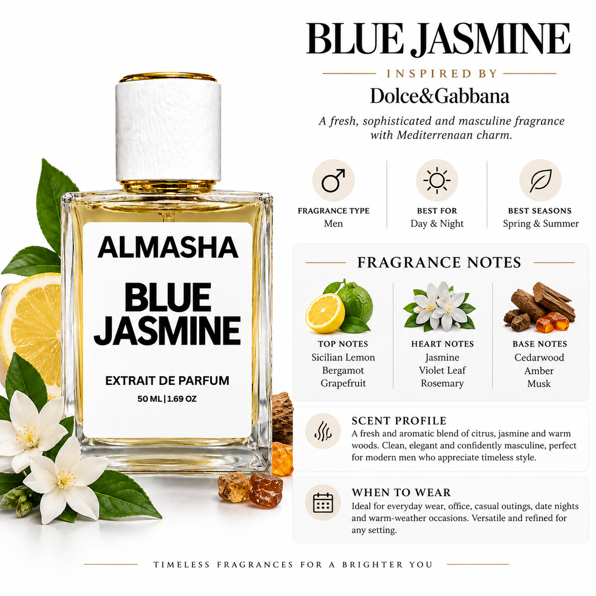 Blue Jasmine Inspired by Dolce&Gabbana Light Blue 50ml
