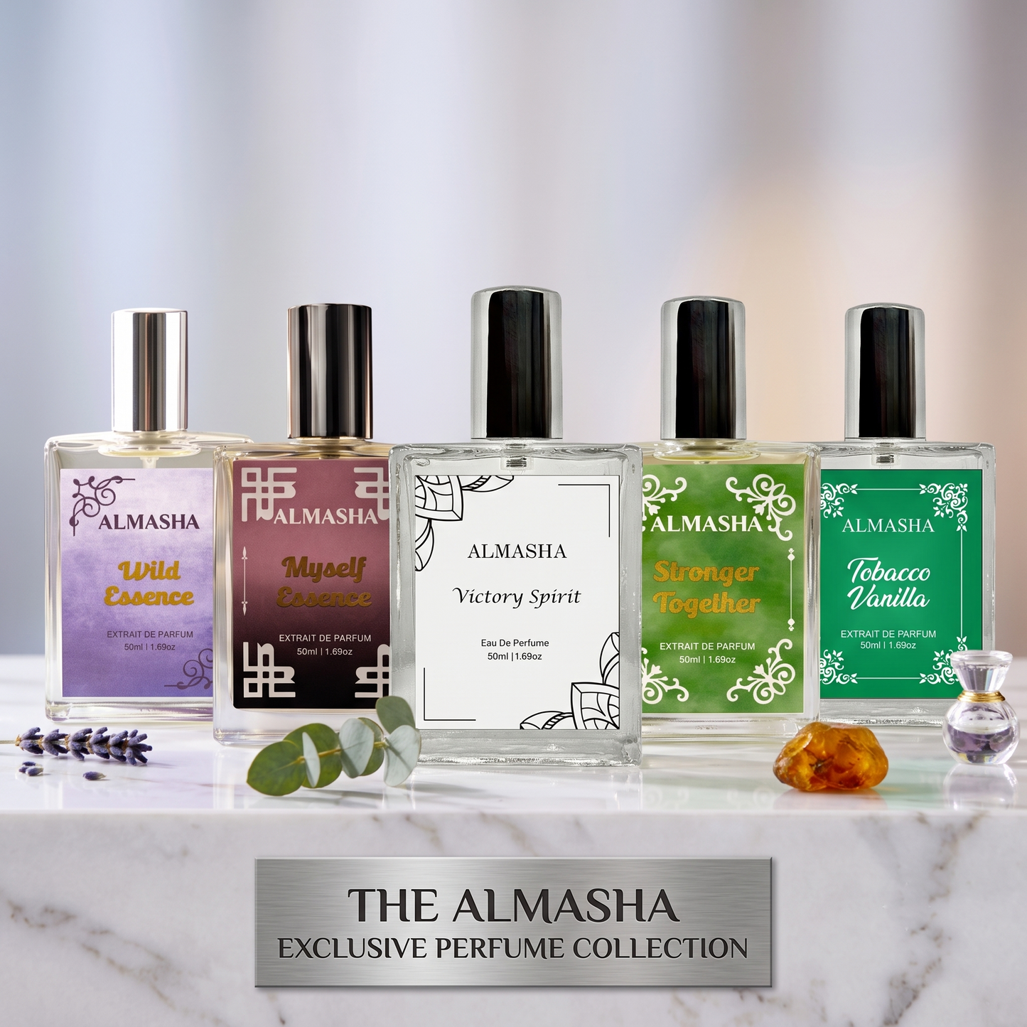 Pack of 5 Premium Perfumes | Luxury Extrait de Parfum Gift Set by ALMASHA
