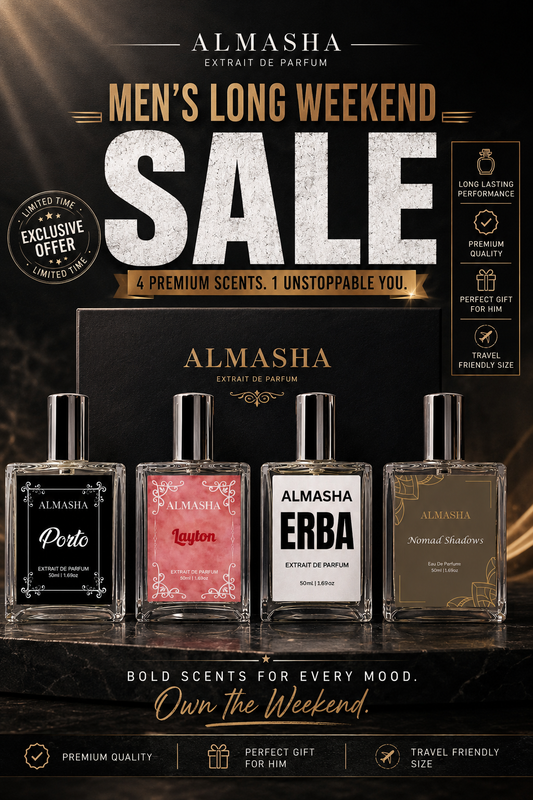 Men’s 4 Pack Perfume Gift Set | Long Weekend Sale | ALMASHA Extrait De Parfum