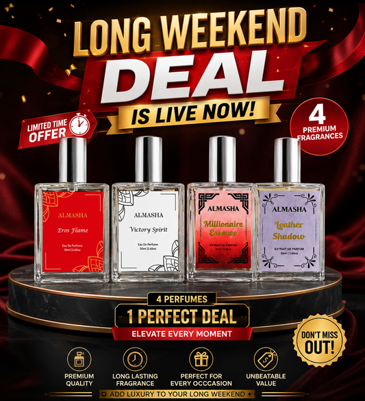 Long Weekend Perfume Bundle | Pack of 4 Premium Fragrances | ALMASHA