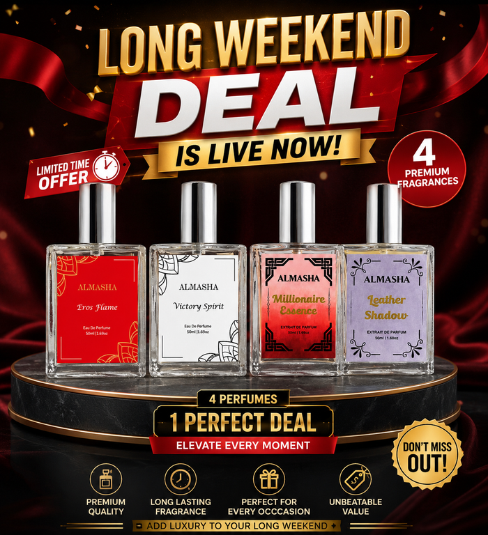 Long Weekend Perfume Bundle | Pack of 4 Premium Fragrances | ALMASHA