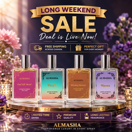 Long Weekend Perfume Gift Set | Pack of 4 Luxury Extrait de Parfum 50ml | Free Shipping Across Canada | ALMASHA