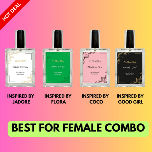 (PACK OF 4) Women’s Perfumes – Inspired by JADORE, FLORA, COCO & GOOD GIRL