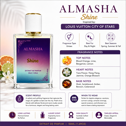 Shine - Unisex Extrait de Parfum | Inspired by Louis Vuitton City of Stars | 50ml
