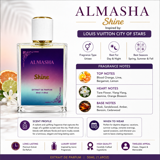 Shine - Unisex Extrait de Parfum | Inspired by Louis Vuitton City of Stars | 50ml