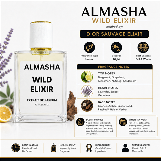 Wild Elixir - Men’s Extrait de Parfum | Inspired by Sauvage Elixir | 50ml