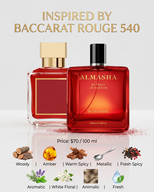 Rouge Crystal Inspired by Maison Francis Kurkdjian Baccarat Rouge 540 | LONG LASTING 100ML PERFUME
