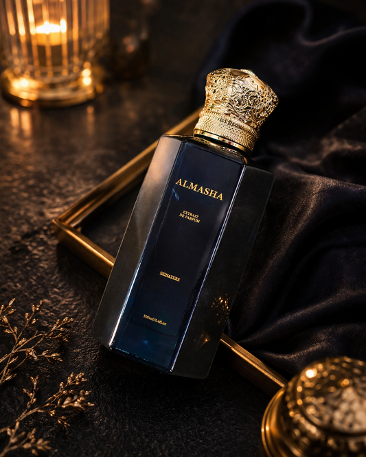Almasha Signature ✨ Our hero scent. Unisex. All weather. Always unforgettable.